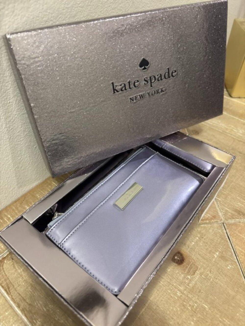 NEW Kate Spade Kenzie Wallet Candied Flower Patent Leather Top Zip Wallet
